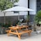 Gardenised Outdoor Wooden Patio Deck Garden 6-Person Picnic Table, for Backyard, Garden, Stained QI004434.ST - alternate 8